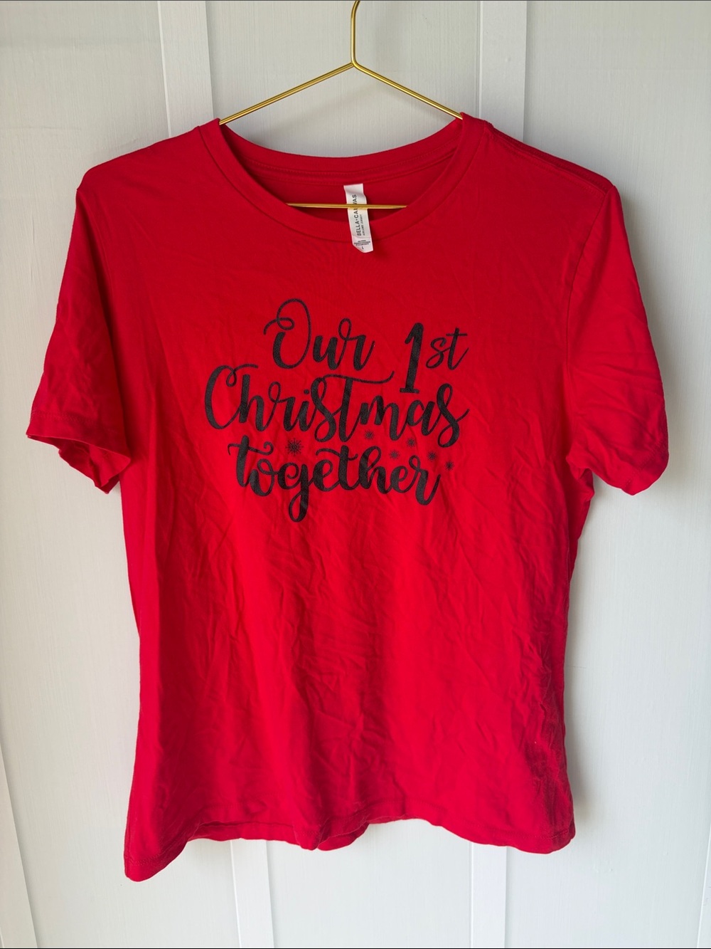 Bella Canvas Red Graphic Tee with Black Script